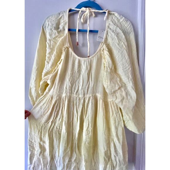 Free People Women's Yellow Adler Tie Back Tunic-Small - Picture 1 of 9